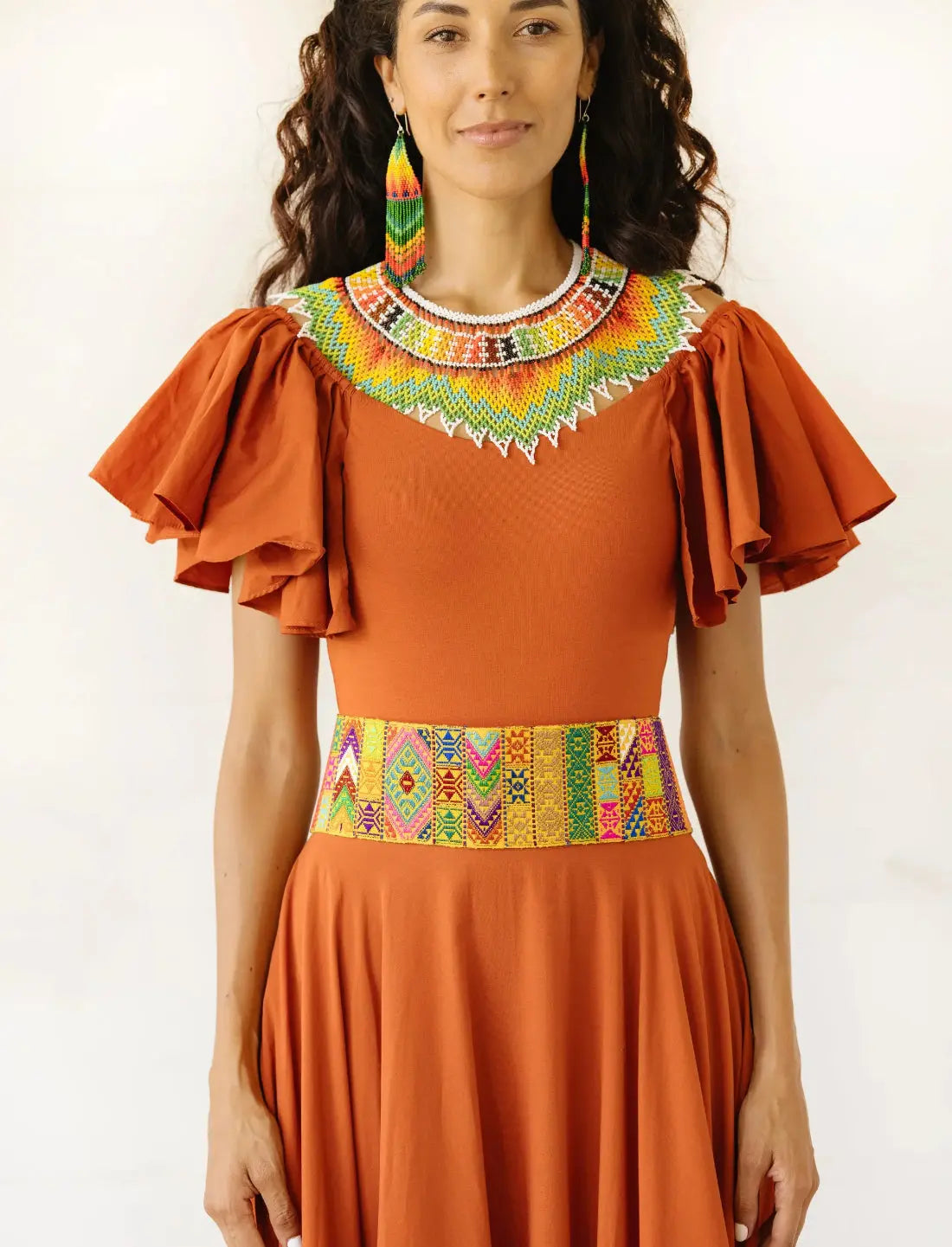 Mosaic Prism Embroidered Belt Earth Wisdom