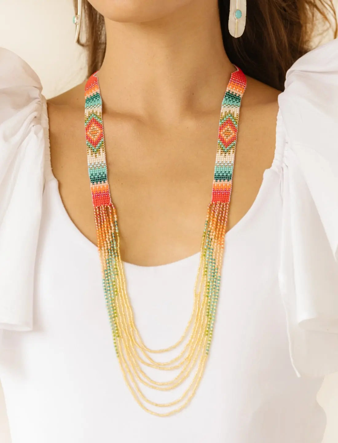 Andean Sunrise Beaded Necklace - Earth Wisdom Collection