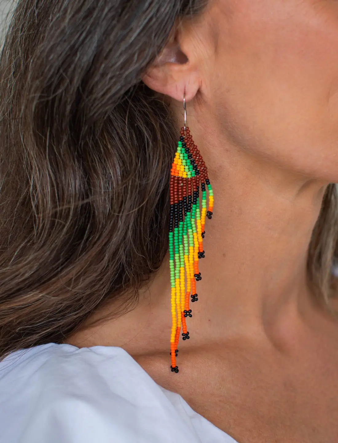 Earrings Emerald Light Long - Earth Wisdom Collection