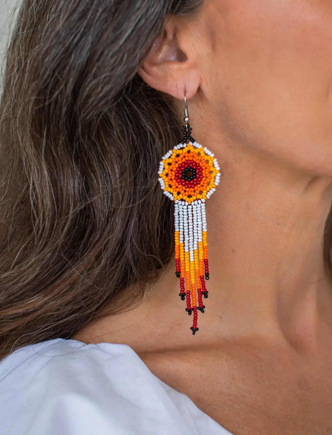 Earrings Sun Capture Long - Earth Wisdom Collection