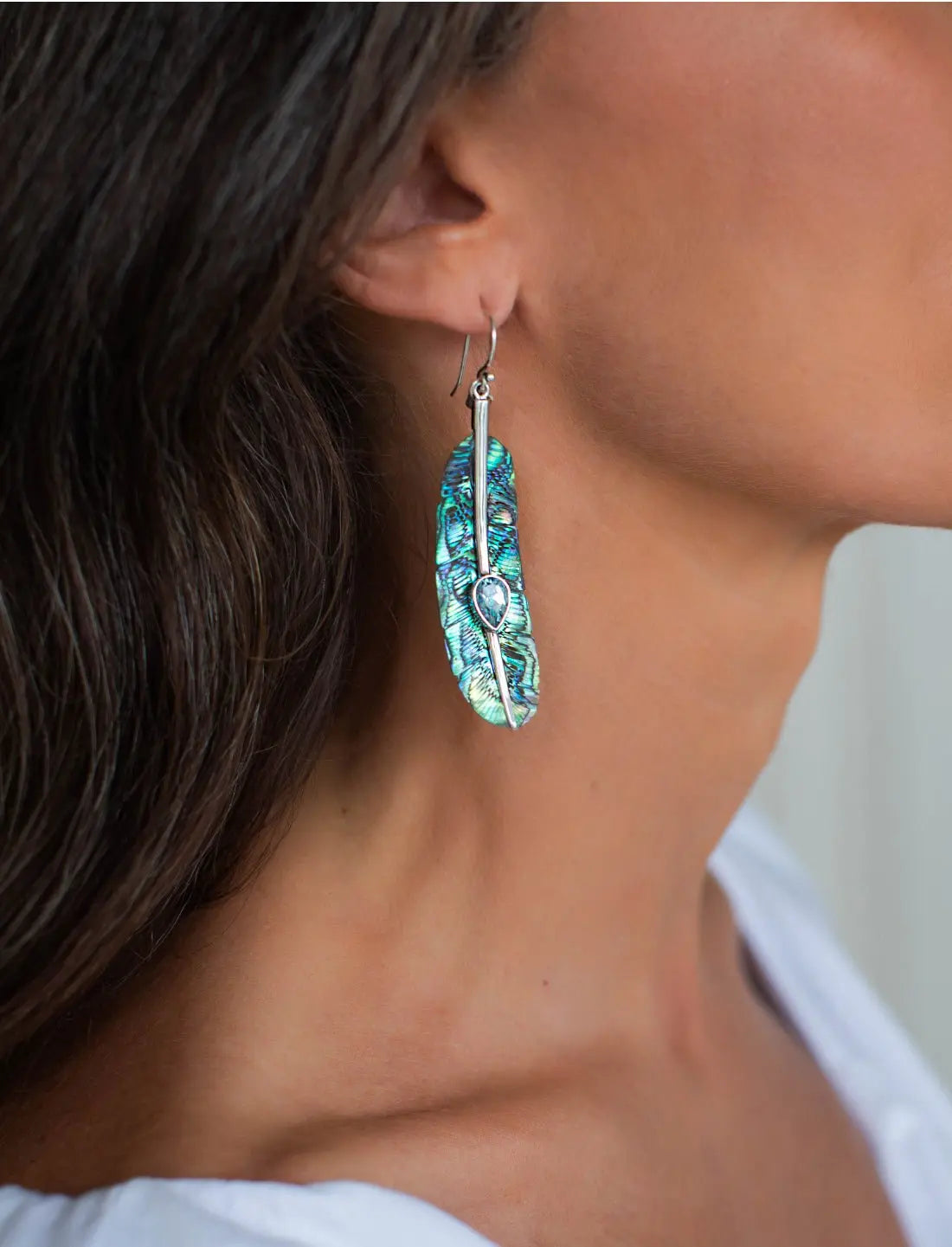 Feather Topaz Earrings - Earth Wisdom Collection