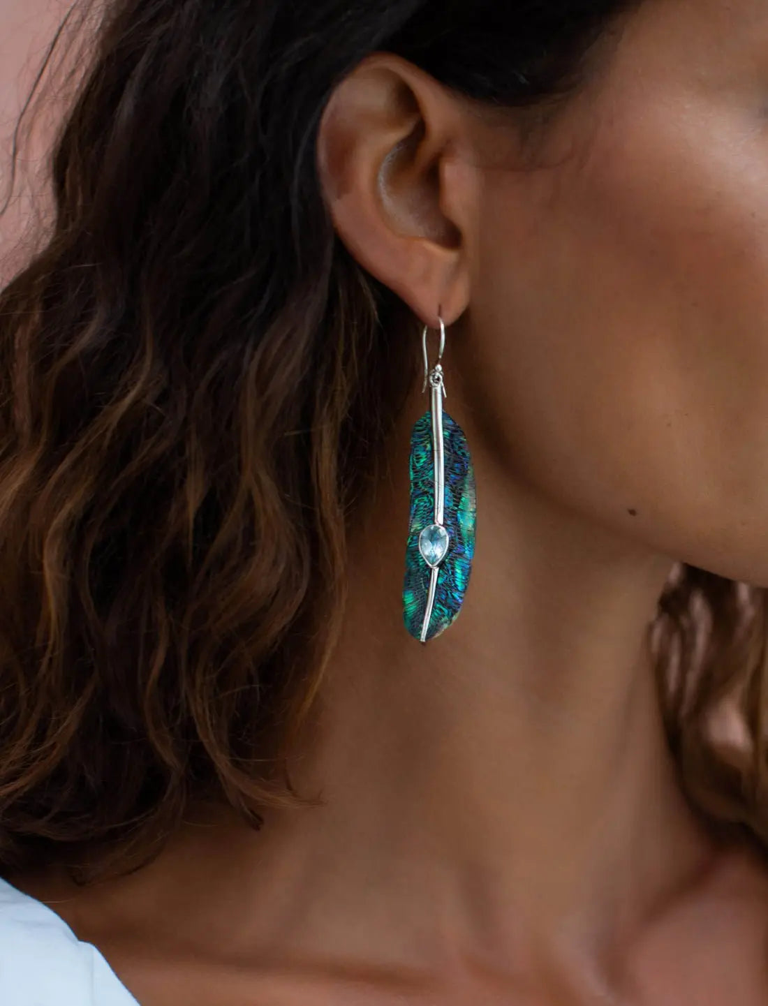 Feather Topaz Earrings - Earth Wisdom Collection