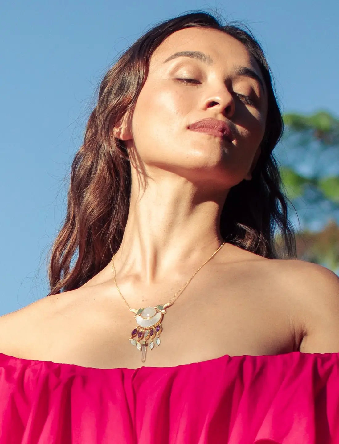 Hummingbird Goddess Medallion Necklace - Earth Wisdom Collection