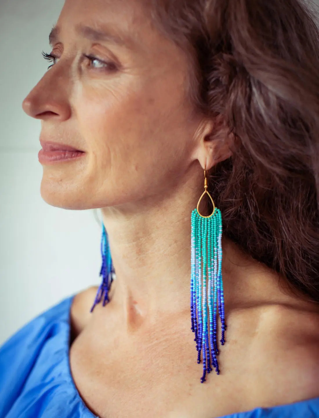 Lagoon Beaded Earrings - Earth Wisdom Collection