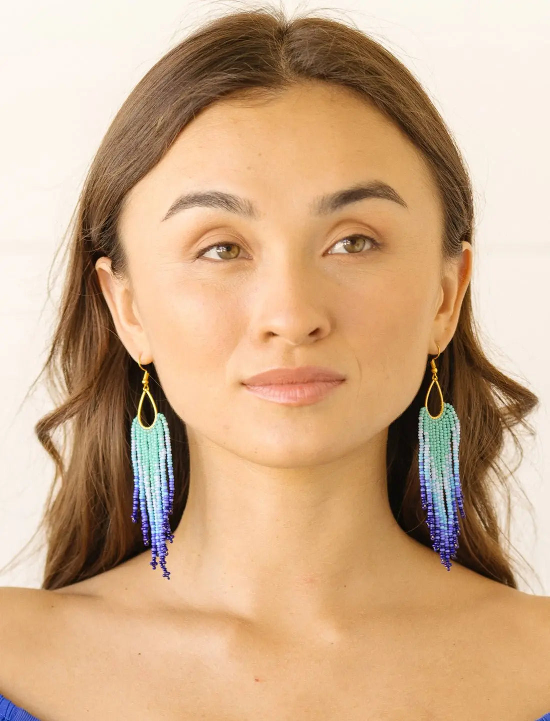 Lagoon Beaded Earrings - Earth Wisdom Collection