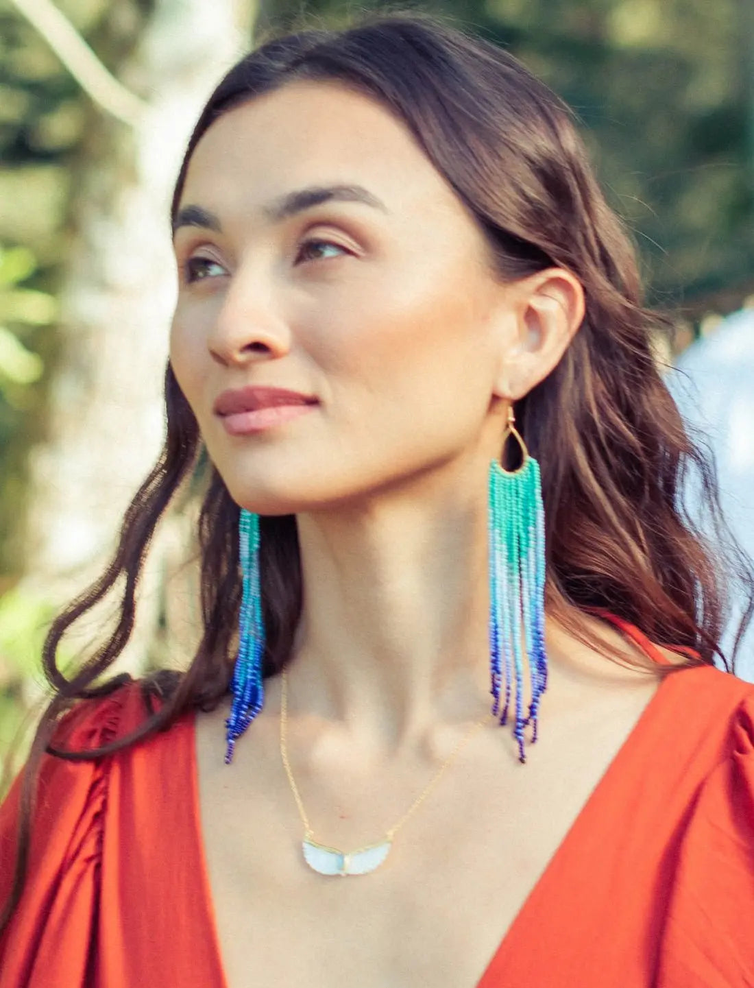 Lagoon Beaded Earrings - Earth Wisdom Collection