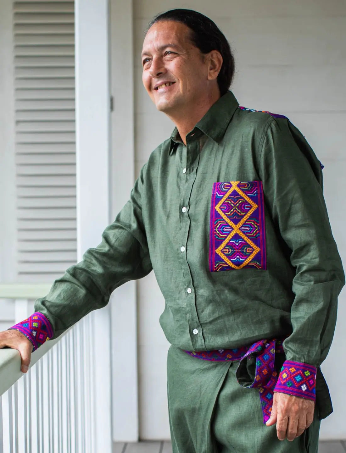 Purple Golden Helix Long Sleeved Shirt - Earth Wisdom Collection