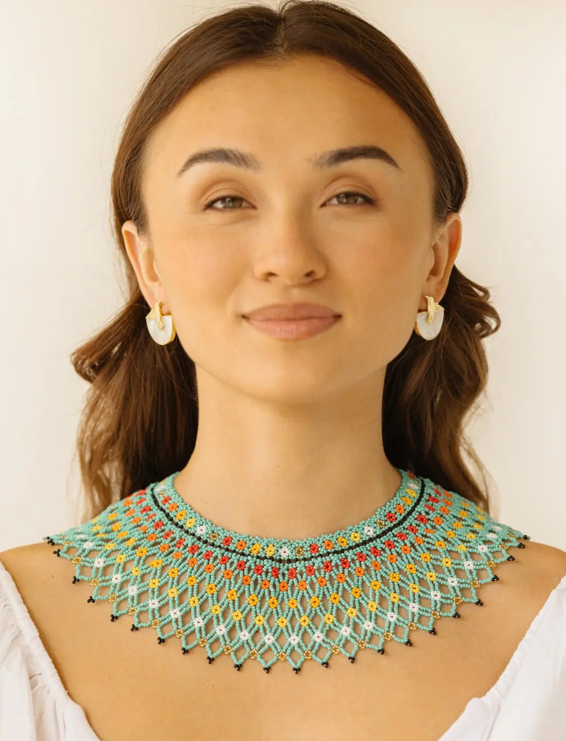 Turquoise Waters Beaded Okama - Earth Wisdom Collection