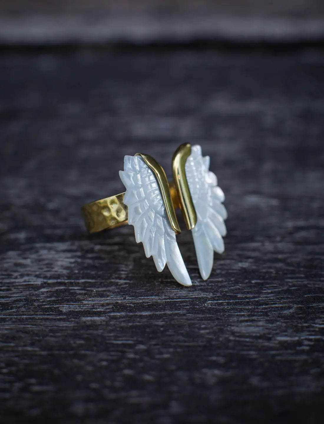 Wing Ring Mother of Pearl - Earth Wisdom Collection